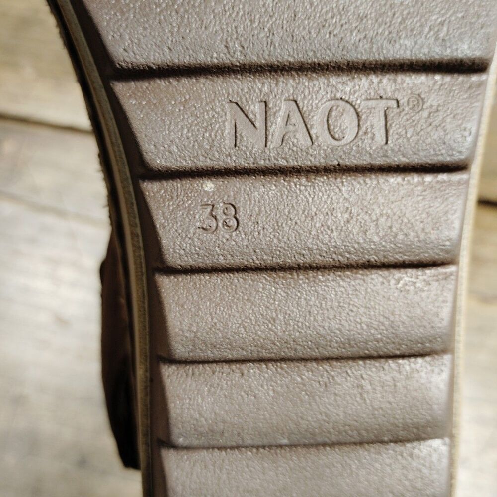 Naot Verbena Sandals Women's Sz 7 Shoes EU38 Brown Navy Leather Ankle Strap - Picture 11 of 11